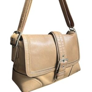 Coach Soho Buckle Flap Y2K Shoulder Bag Classic Style Leather Camel Tan Brown